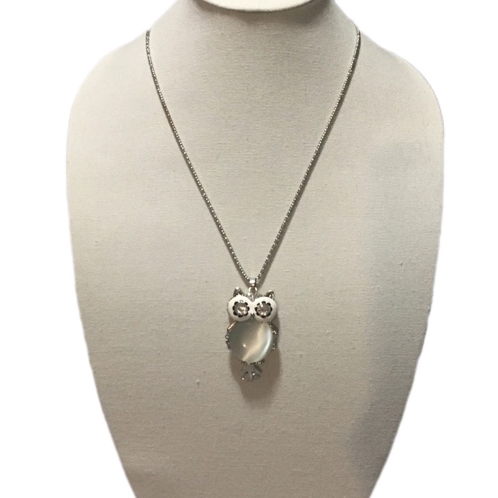 Silver Color Owl Pendant Necklace